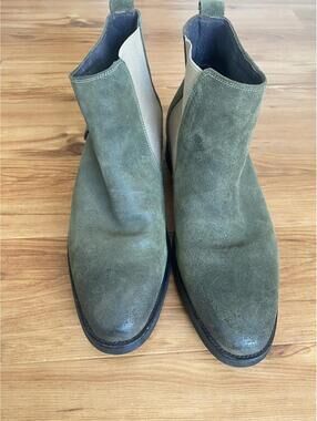 Toto Shoes Suede Leather Dress Shoes Boots Green Men's 9